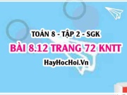 Bài 8.12 trang 72 Toán 8 Tập 2 Kết nối tri thức
